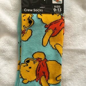 Disney Winnie The Pooh Crew Socks - Blue and Yellow